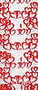 3 1/2 X 2 1/4 X 8 1/4 (RED HEARTS) Clear Cello Gusseted Bags (Qty 50)
